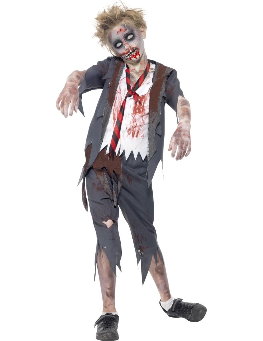 Untoter Schuljunge Halloween Kinderkostüm grau-weiss Untoter Schuljunge Halloween Kinderkostüm grau-weiss von RUBIES NL