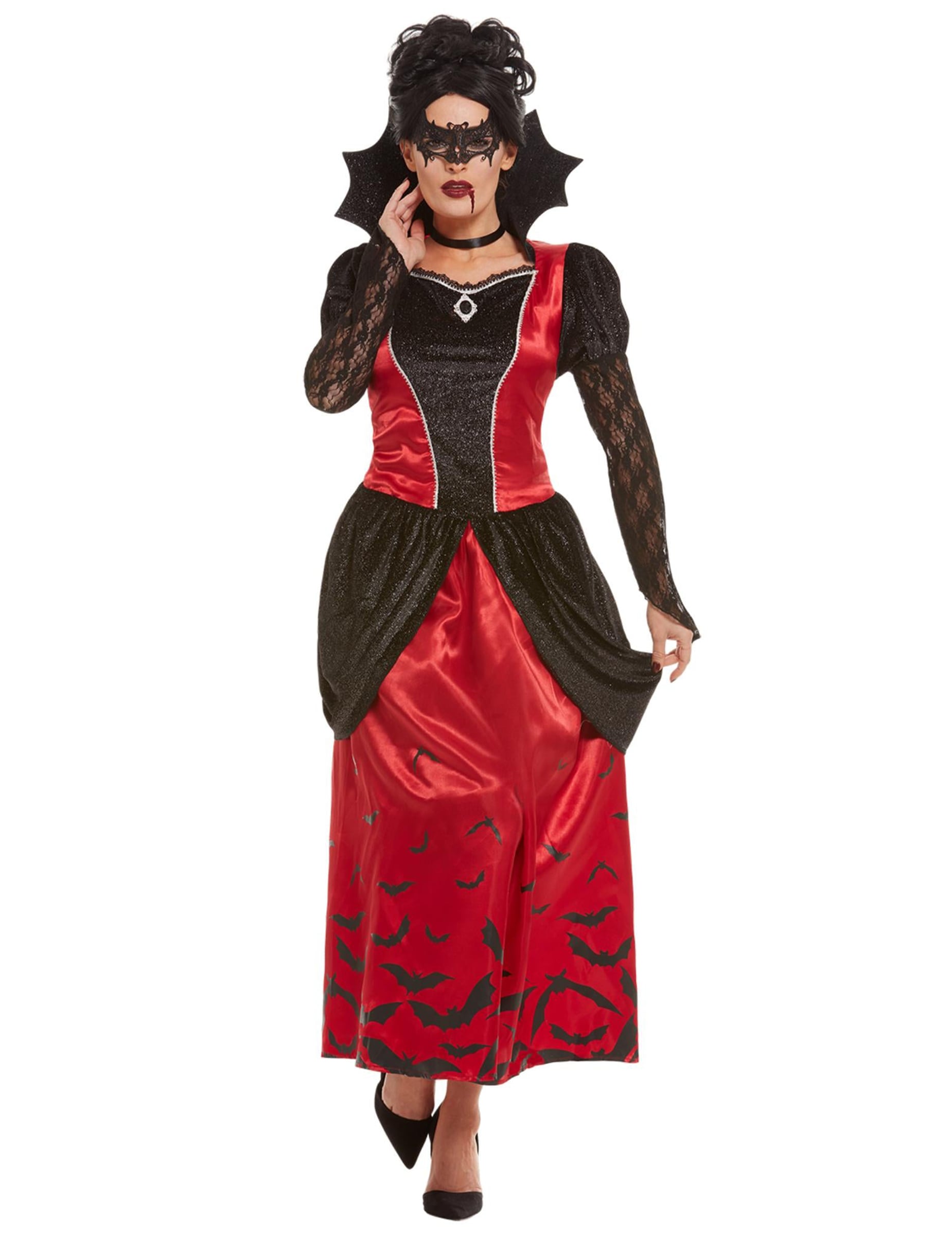 Vampir-Kostüm für Damen mit Maske Halloween-Kostüm schwarz-rot Vampir-Kostüm für Damen mit Maske Halloween-Kostüm schwarz-rot von RUBIES NL
