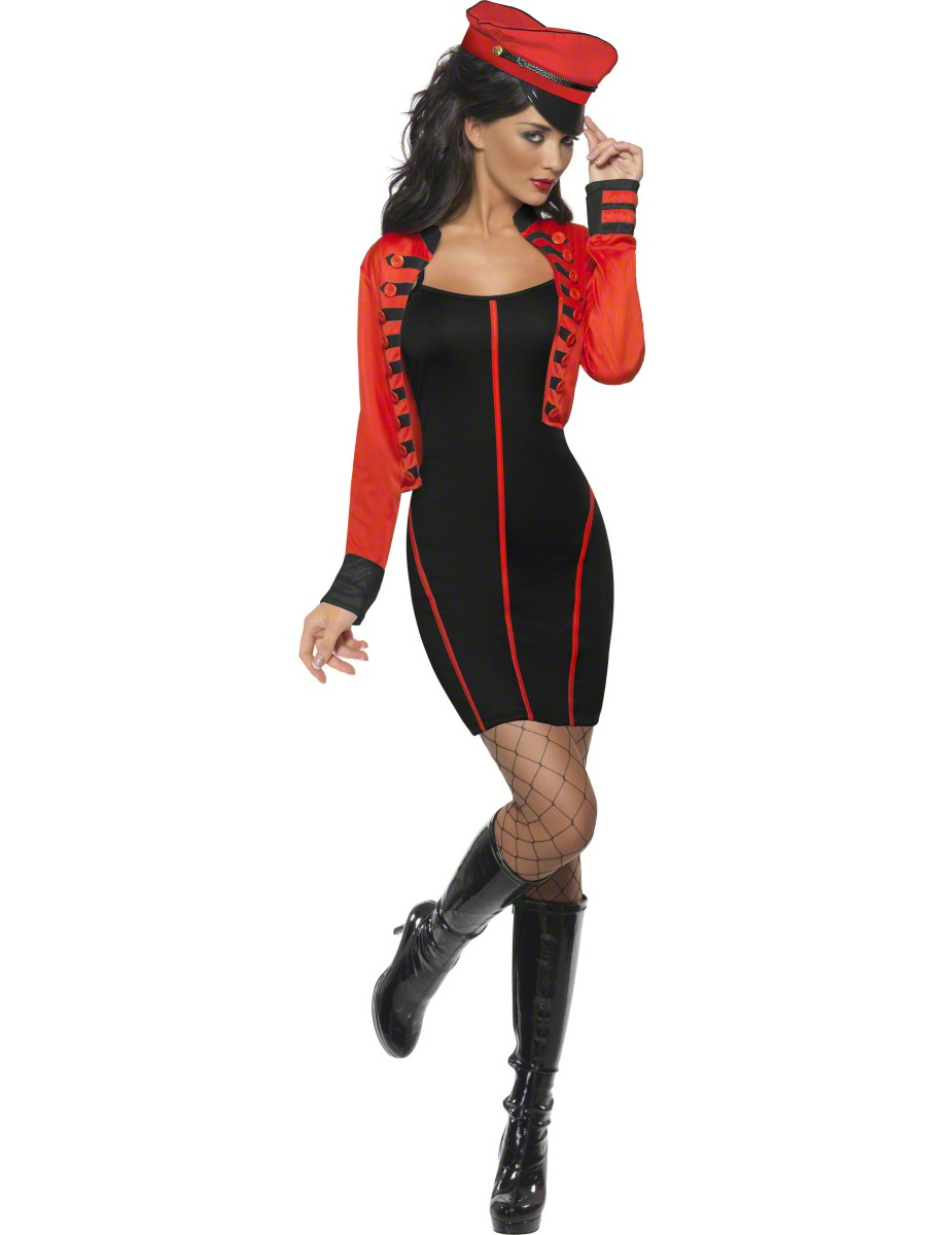 Zirkusdirektorin Militär Damenkostüm schwarz-rot von SMIFFY'S