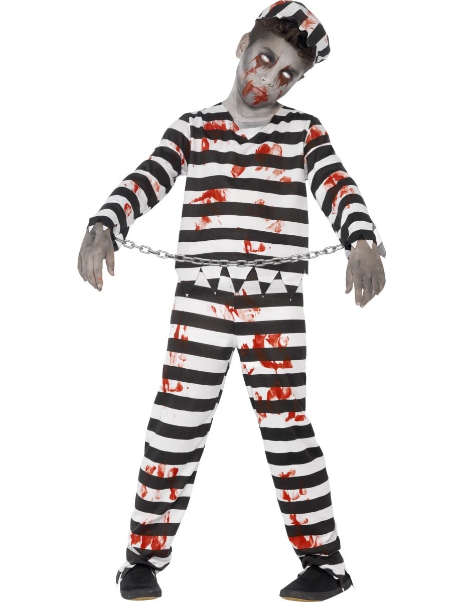 Zombie Gefangener Sträfling Halloween Kinderkostüm schwarz-weiss-rot Zombie Gefangener Sträfling Halloween Kinderkostüm schwarz-weiss-rot von LSUNG NINGBO
