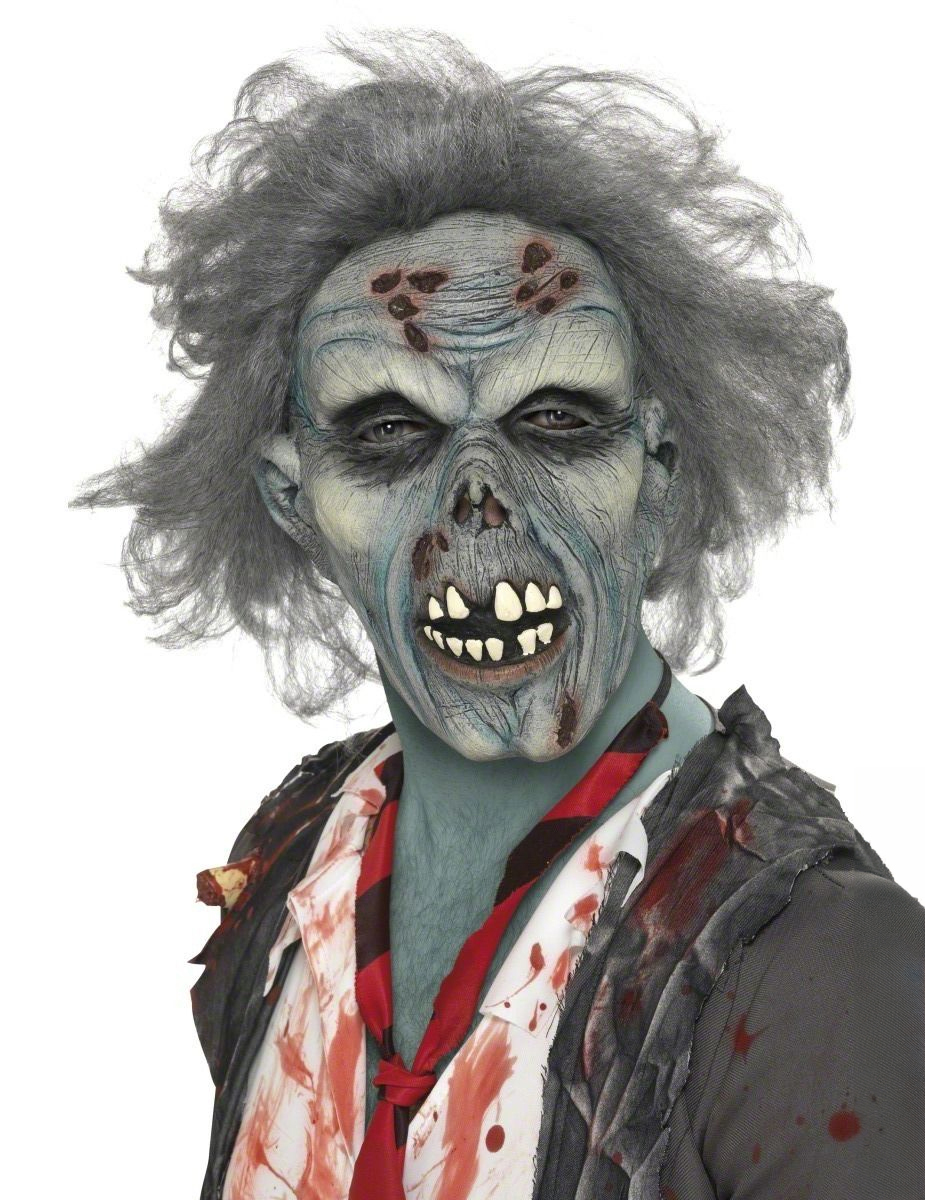 Zombie Maske Vollmaske grau von SMIFFY'S