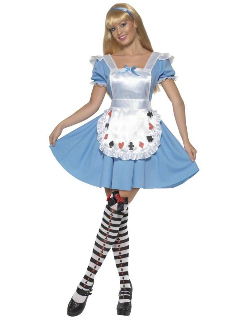 Kartenspiel Dirndl Damenkostüm Märchen blau-weiss von SMIFFY'S