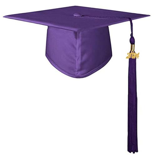 Abschlusshut für Erwachsene 2024 Bachelor Cap Einstellbare Akademische Graduierung Kappe Wiederverwendbar für High School University College Graduation Party Supplies Schwarz von SMIMGO