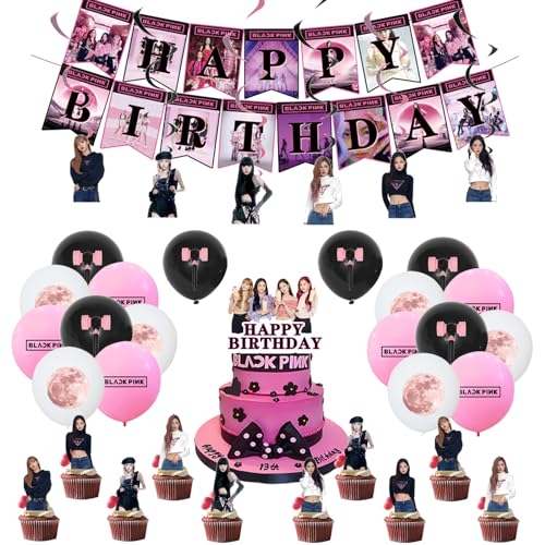 Blackpink Geburtstag Party Deko Blackpink Deko Geburtstag Blackpink Geburtstag Luftballons Blackpink Kuchen Topper Blackpink Girlande Geburtstag Blackpink Hängen Wirbel Deko Blackpink Luftballons von SMLHPARTY