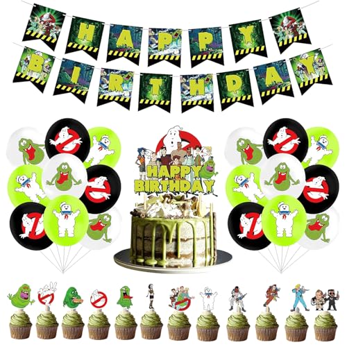 SMLHPARTY Geburtstag Luftballons Party Deko Set mit Happy Birthday Banner, 18 Latexballons, 12 kleine Kuchen Toppers, 1 große Kuchen Topper in Grün SMLHPARTY Geburtstag Luftballons Party Deko Set mit Happy Birthday Banner, 18 Latexballons, 12 kleine Kuchen Toppers, 1 große Kuchen Topper in Grün von SMLHPARTY