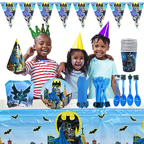 Geburtstag Deko Batman Geburtstag Party Set Batman Partygeschirr Party Geschirr Batman Party Supplies Batman Party Deko Batman Geburtstag Partygeschirr Deko Batman Wimpel Batman Tischdecke Dekoration von SMLHPARTY