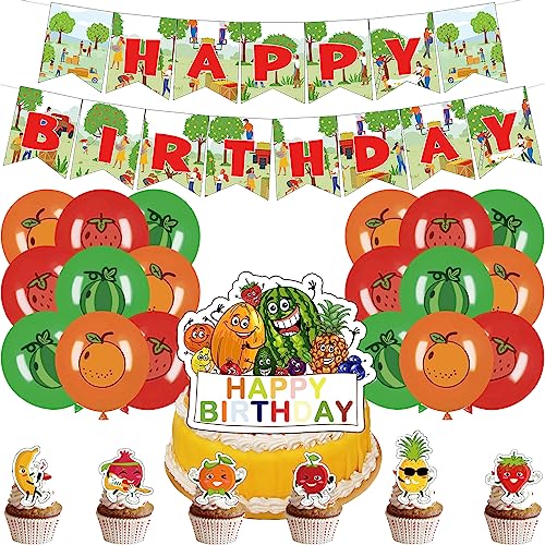 Geburtstag Deko Frucht Geburtstag Luftballons Früchte Kuchen Topper Geburtstag Frucht Geburtstag Girlande Früchte Kindergeburtstag Deko Frucht Geburtstag Party Deko Frucht Luftballons Deko von SMLHPARTY