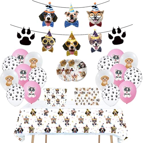 Geburtstag Party Deko Pet Dog Luftballons Deko Haustier Hunde Girlande Geburtstag Hunde Partygeschirr Kindergeburtstag Dog Geburtstag Geschirr Welpen Party Deko Geburtstag Tischdecke von SMLHPARTY