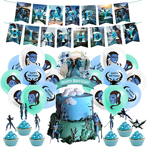 Party Deko Geburtstag Avatar Geburtstag Luftballons Avatar Way of Water Girlande Geburtstag Avatar the Way of Water Kuchentopper Geburtstag Avatar Geburtstagsdeko Avatar Way of Water Luftballons Deko von SMLHPARTY