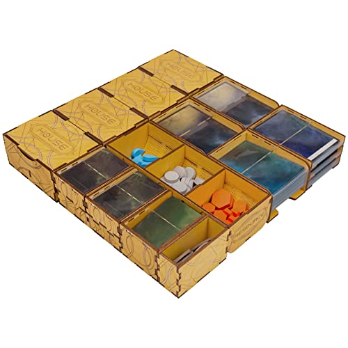 SMONEX Holz Organizer Kompatibel mit Dune Imperium - Bequemer Organizer Einsatz Kompatibel mit Dune Imperium Rise of Ix Expansion und Dune Imperium Deluxe Upgrade Pack von SMONEX