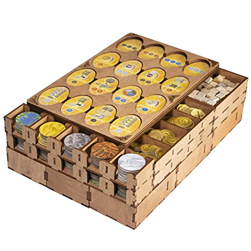 SMONEX Organizer Kompatibel mit der Terra Mystica Edition und Allen Erweiterungen - Organizer Geeignet für Terra Mystica mit einzigartiger Setup Box - Ideal als Zubehör für Strategiespiele von SMONEX