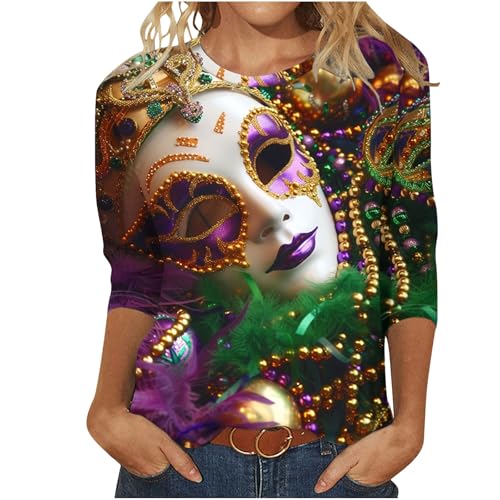 SMUXP Karnevalskostüm Freitag Black Deals Mardi Gras Maske Druck für Damen 2025 HotSale Karneval Outfit Karneval Outfit für Frauen Übergröße Karneval Outfits für Frauen Übergröße von SMUXP