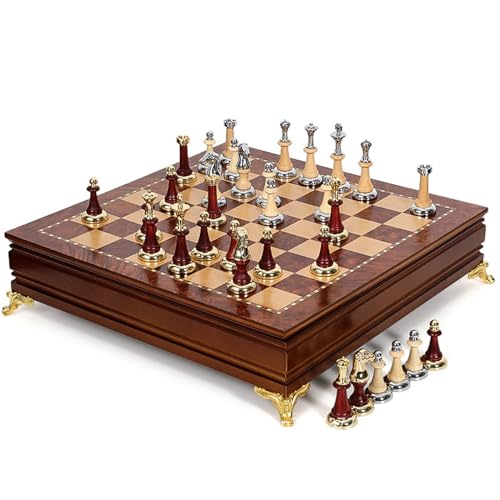 Reise Schach Set Professionelle Schachspiele Set Massivholz Desktop Aufbewahrung Schach Set von SNCEFL