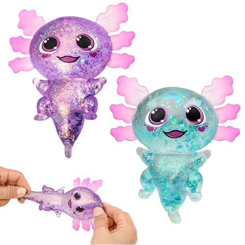 2 Pcs Axolotl Spielzeug Axolotl Sugar Squeeze Glitzer Axolotle Squeeze Toys Axolotl Spielzeug Maltose Stretch-Axolotl Anti-Stressball Axolotl Spielzeug Axolotl Sugar Squeeze Toy Anti-Stressball von SNONESIY