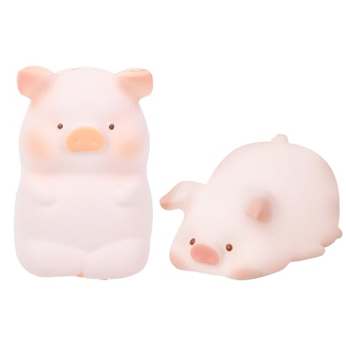 2 Stück Anti Stress Schwein,Stress Schwein Stress Spielzeug Fidget Toys,Sensorik Autismus Spielzeug,Schweine Antistress Spielzeug Piggy Squeeze Toy,Kann Als Büro-Desktop-Dekoration Verwendet Werden von SNONESIY