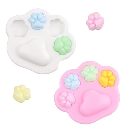 2 Stück Squishy Pfote,Katzenpfoten Squishy,Cat Paw Squishy,Squishy Katzenpfote,Sinnesspielzeug,Anti-Stress-Spielzeug,Stress Abbauen,Geeignet für Kinder und Erwachsene (Rosa Und Weiß) von SNONESIY