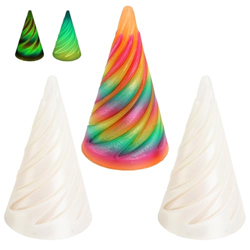 3 PCS Impossible Cone , Nachts leuchten Spiral Cone Fidget Toy Relief Anti Stress 3D Printed Spiral 3D Gedrucktes Fidget Spielzeug Stress Abbauen Geeignet für dekorative Desktop-Statuen von SNONESIY