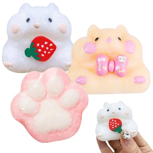 3 Pcs Taba Squishy Hamster Squishy Hamster Katzenpfoten Squishy Cat Paw Squishy Katzen Pfoten Squishy Cartoon-Hamster Squeeze Toy Squishy Katzenpfote Squishy Cat Paw Hamster Squeeze Spielzeug von SNONESIY