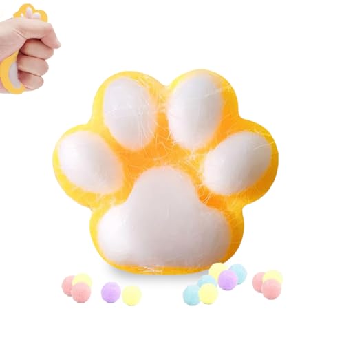 SNONESIY XXL 12*12 cm Fufu Squishy Gelb Katzenpfoten Squishy 200g Cat Paw Squeeze Toy, Niedlich, Weich und Bequem, EIN Spielzeug Zum Stressabbau, Für Erwachsene und Kinder Geeignet Ist von SNONESIY