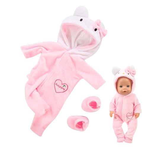 Puppen Kleidung Puppenkleidung für Baby Puppen Puppenkleider Kleidung für 35-43 cm New Born Baby Cartoon Katze Kleidung Outfits Mädchen-Geburtstagsgeschenk-Puppenkleidung Baby Puppen von SNONESIY