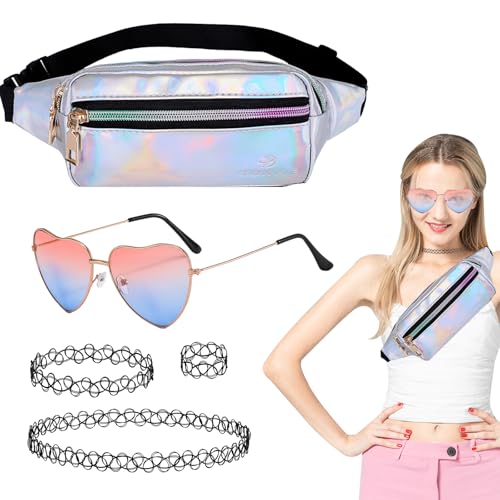 SNONESIY 90er Jahre Outfit Damen,90er Jahre Accessoires,90er Jahre Outfit,90 Er Jahre Outfit Damen,80er Jahre Accessoires,Festival Outfit Damen,für Neon Party Outfit,Karneval,Fasching von SNONESIY