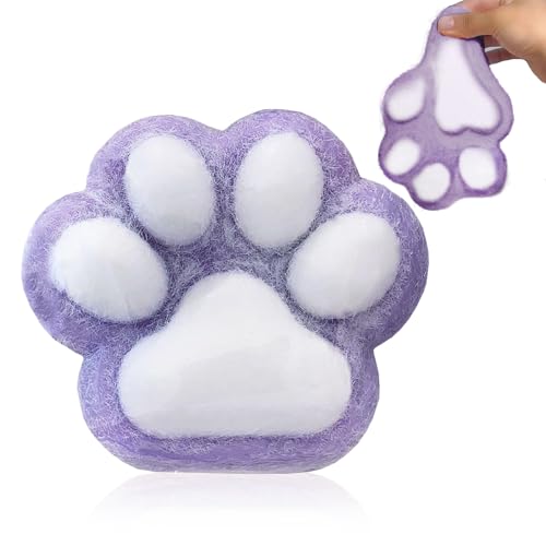 12CM Taba ＳquishyKatzenpfoten Quetschspielzeug mit Bällen Lustig Cat Paw Anti Stress Bälle Geeignet für Alle Arten von Menschen um Sich zu Konzentrieren und Angstzustände zu Lindern (Lila) von SNONESIY