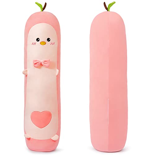 SNOWOLF Avocado Kuscheltier Lange Kissen Große Squishy Plüsch Spielzeug Weiche Kawaii Stuff Kuscheltier Entzückende Umarmungskissen für Kinder (80cm, Rosa) von SNOWOLF