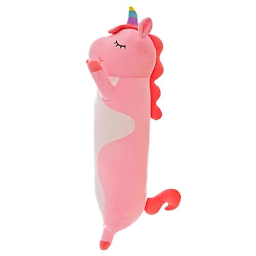 SNOWOLF Einhorn Plüsch Kuschelkissen Kuscheltiere Körperkissen Lange Kissen Geschenke für Kinder und Familie (110cm, Pink Unicorn) von SNOWOLF