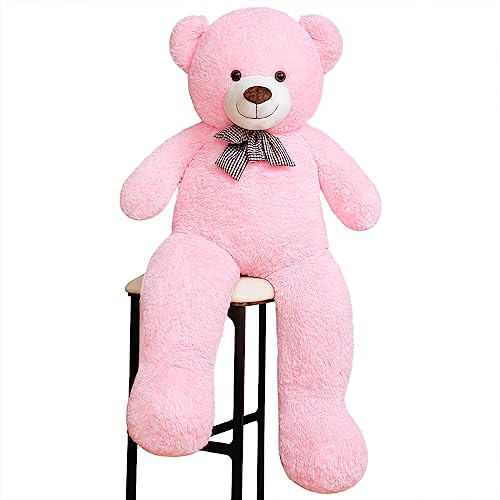 SNOWOLF XXL Teddybär 120cm Riesen Weiches Spielzeug groß Stofftier Plüschtier Plüschbär Kuschelbär Teddy Bär Geschenk (1.2m, Rosa) von SNOWOLF