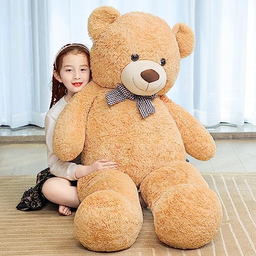 SNOWOLF Riesen XXXL Teddybär 145cm Riesen Weiches Spielzeug groß Stofftier Plüschtier Plüschbär Kuschelbär Teddy Bär Geschenk (1.4m, Hellbraun) von SNOWOLF