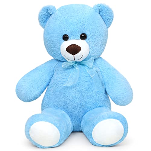 SNOWOLF Teddybär Plüsch Kuschelbär Plüschbär mit Knopfaugen Weiches Nette Bär Puppe Tier Spielzeug Geschenk für Kinder Jungen Mädchen am Geburtstag Weihnachten Valentinstag（40m, Blau） von SNOWOLF