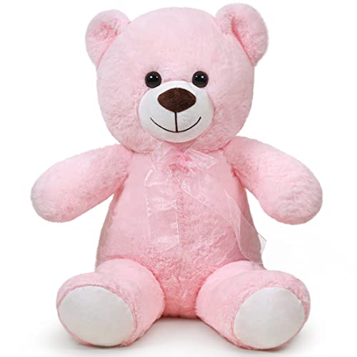 SNOWOLF Teddybär Plüsch Kuschelbär Plüschbär mit Knopfaugen Weiches Nette Bär Puppe Tier Spielzeug Geschenk für Kinder Jungen Mädchen am Geburtstag Weihnachten Valentinstag（40m, Rosa） von SNOWOLF