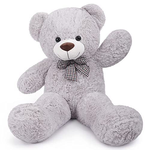 SNOWOLF XXL Teddybär 110cm Riesen Weiches Spielzeug groß Stofftier Plüschtier Plüschbär Kuschelbär Teddy Bär Geschenk (1.1m, Grau) von SNOWOLF