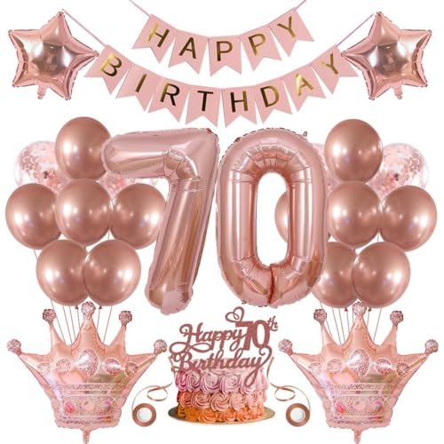 70. Geburtstag Dekorationen Frauen 70 Geburtstag Frauen Luftballons 70 Geburtstag Frau Deko 70. Geburtstag Frau Rosegold Tortendeko Geburtstagsdeko 70. Geburtstag Ballon 70 Jahr Frau Geburtstagsdeko von SNOWZAN