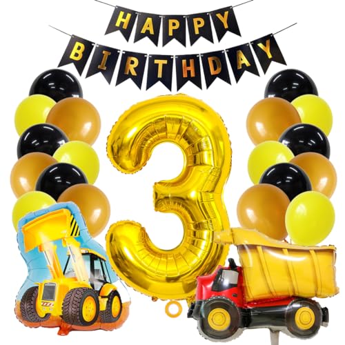 Bagger Deko Kindergeburtstag 3 Bagger Kindergeburtstag Deko Geburtstagsdeko Jungen 3 Jahre Kindergeburtstag Bagger Geburtstag Deko Baustelle Kindergeburtstag Party Deko Geburtstagsdeko 3 Jahre Junge von SNOWZAN