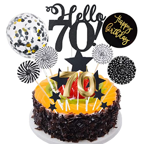 SNOWZAN 16 Stück 70. geburtstag frauen deko 70. geburtstag mädchen cupcake deko cake topper geburtstag kuchen deko mädchen jungen 70. geburtstag party kuchen deko tortendeko 70 geburtstag tortendeko von SNOWZAN