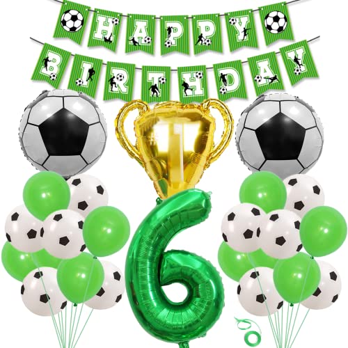 SNOWZAN 25 Stück Fußball 6. Geburtstagsdeko Jungen - Kinder 6 Jahre Party Zubehör - Luftballon Soccer Ballons SNOWZAN 25 Stück Fußball 6. Geburtstagsdeko Jungen - Kinder 6 Jahre Party Zubehör - Luftballon Soccer Ballons von SNOWZAN