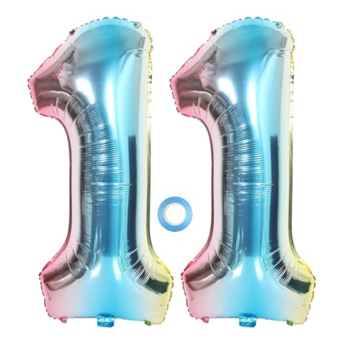 SNOWZAN XL Zahlen Ballon Nummer 11.Luftballon Regenbogen Mädchen Junge Luftballons Zahl 11.Geburtstag Deko Blau Rose Bunt Schillernde 11 Jahre FolienBallon 32 zoll Riesen Helium Happy Birthday Party SNOWZAN XL Zahlen Ballon Nummer 11.Luftballon Regenbogen Mädchen Junge Luftballons Zahl 11.Geburtstag Deko Blau Rose Bunt Schillernde 11 Jahre FolienBallon 32 zoll Riesen Helium Happy Birthday Party von SNOWZAN