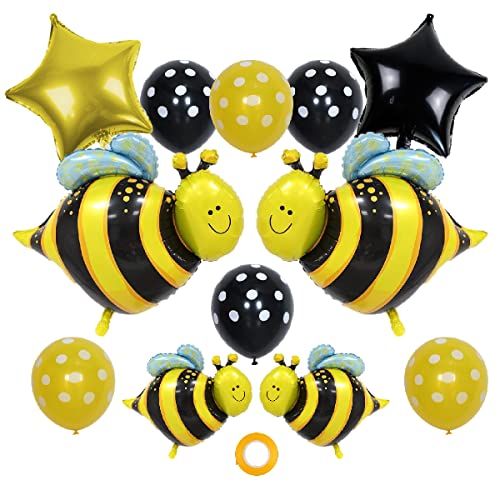 Süße Biene Luftballon Bienen Deko Tierballon Gelb Schwarz Folienballon Animal Balloons Geburtstagsballons Biene Luftballon Biene Folienballon Geburtstag Deko Großes Bienen Luftballon Set Biene Ballon von SNOWZAN