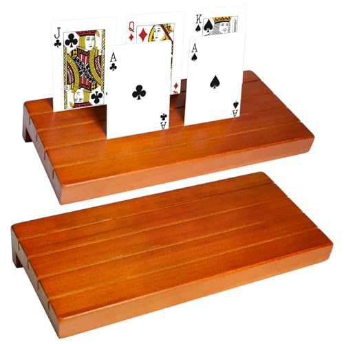 SOARFLY Spielkartenhalter Kartenhalter Holz, 2 Stück Kartenhalter Kinder Kartenhalter Spielkarten für Senioren und Kinder Behält Stets den Überblick von SOARFLY