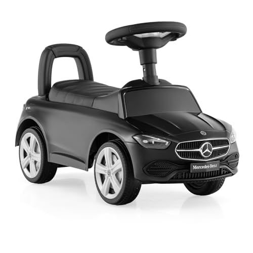 SOARS Mercedes-Benz Rutschauto, Rutschfahrzeug mit Lenkrad, Sound, Stauraum, Spielzeugauto Jungen & Mädchen für Kinder ab 1 Jahr, ‎65 x 28 x 38 cm (Schwarz) von SOARS