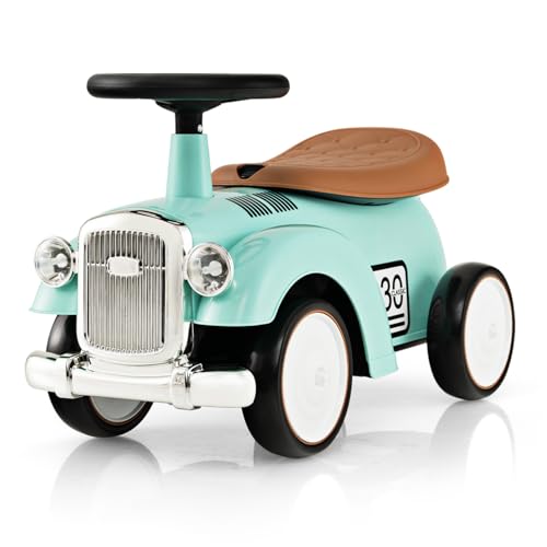 SOARS Rutschauto Retro, Rutschfahrzeug mit Lenkrad, Sound, Stauraum, Spielzeugauto Jungen & Mädchen für Kinder ab 1 Jahr (Grün) von SOARS