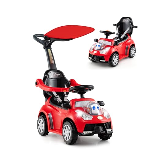 SOARS 3 in 1 Rutschauto für Kinder, Rutschfahrzeug mit abnehmbare Schiebestange & Stauraum, Lenkrad, Hupe, Musik, Belastung 25 kg, Schiebauto für Kinder ab 1 Jahr (rot) SOARS 3 in 1 Rutschauto für Kinder, Rutschfahrzeug mit abnehmbare Schiebestange & Stauraum, Lenkrad, Hupe, Musik, Belastung 25 kg, Schiebauto für Kinder ab 1 Jahr (rot) von SOARS