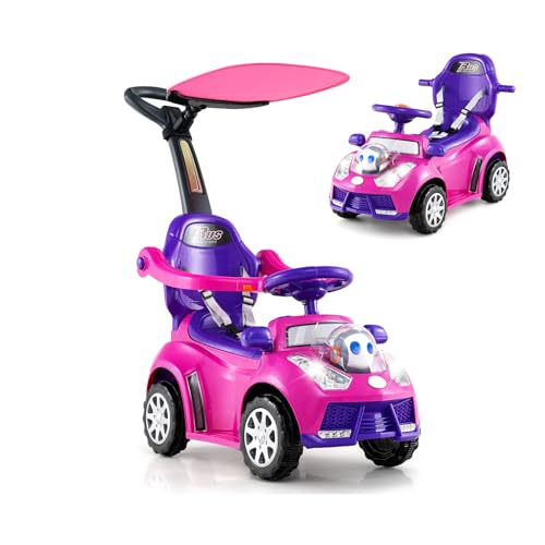 SOARS 3 in 1 Rutschauto für Kinder, Rutschfahrzeug mit abnehmbare Schiebestange & Stauraum, Lenkrad, Hupe, Musik, Belastung 25 kg, Schiebauto für Kinder ab 1 Jahr (rosa) SOARS 3 in 1 Rutschauto für Kinder, Rutschfahrzeug mit abnehmbare Schiebestange & Stauraum, Lenkrad, Hupe, Musik, Belastung 25 kg, Schiebauto für Kinder ab 1 Jahr (rosa) von SOARS