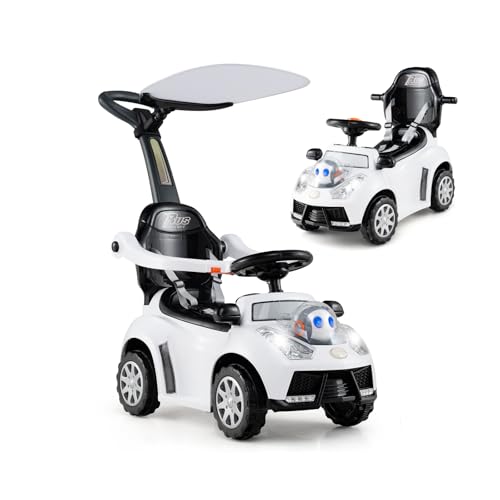 SOARS 3 in 1 Rutschauto für Kinder, Rutschfahrzeug mit abnehmbare Schiebestange & Stauraum, Lenkrad, Hupe, Musik, Belastung 25 kg, Schiebauto für Kinder ab 1 Jahr (weiß) SOARS 3 in 1 Rutschauto für Kinder, Rutschfahrzeug mit abnehmbare Schiebestange & Stauraum, Lenkrad, Hupe, Musik, Belastung 25 kg, Schiebauto für Kinder ab 1 Jahr (weiß) von SOARS