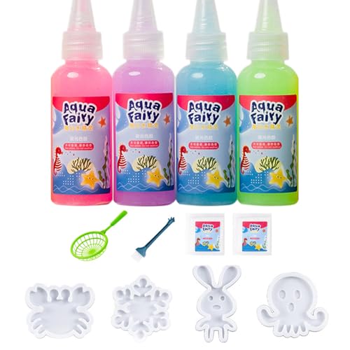 Magic Water Gel, Magic Water Elf Set,DIY Magisches Wassergel Perle Sensorisches Spielzeug, 6 Flaschen DIY Magisches Wasser Gel 100ML,3D DIY Bunte Meerestiere Spielzeug Für Kinder von SOCLING