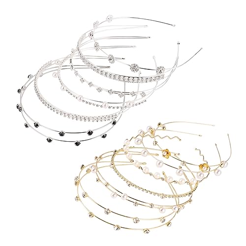 SOESFOUFU 12 Teiliges Set Mit Geprägten Rosen Strass Haarreifen Und Perlen Haarband Für Damen Und ädchen Elegante Haarschmuck Accessoires Für Besondere Anlässe Und Partys von SOESFOUFU