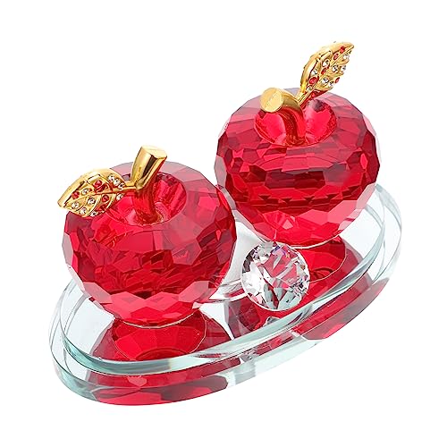 SOESFOUFU 1Stk Kristall-Apfel-Ornament künstliches para Miniatur-Souvenir- Regaldekor Apfelverzierung weihnachtsdeko graceling Presents Briefbeschwerer für zu Hause Kristalldekor rot von SOESFOUFU