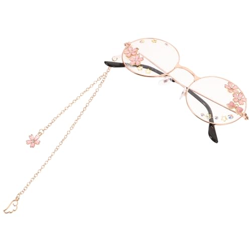 SOESFOUFU Cosplay-brillen-requisite Cosplay-brille Für Damen Ästhetische Brille Süße Brille Partybrille Kawaii Cosplay-brille Damenbrille Lesebrille Kirschblüten Fräulein Requisiten Metall von SOESFOUFU