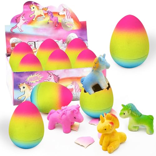 6 Stk Einhorn Überraschungseier, Schlüpfende Einhörner,Magisches Einhorn Ei Wasser Schlüpfen,Überraschungsei Einhorn Geschenke für Mädchen,Schlüpfendes Ei Einhorn Spielzeug,Wachstumsspielzeug Kinder von SOETDERT